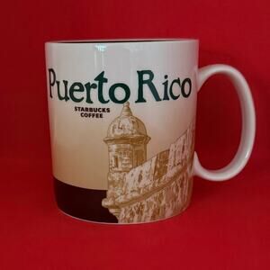 NWT Starbucks Puerto Rico Coffee Mug Global Icon 2015 Tan Brown 16 Oz. Fortress